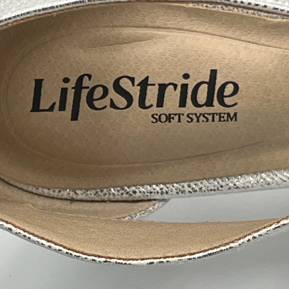 LifeStride Giovanna 2 Heeled Shoes Dressy Pumps Formal Prom Women’s 8.5 Silver - Picture 5 of 8